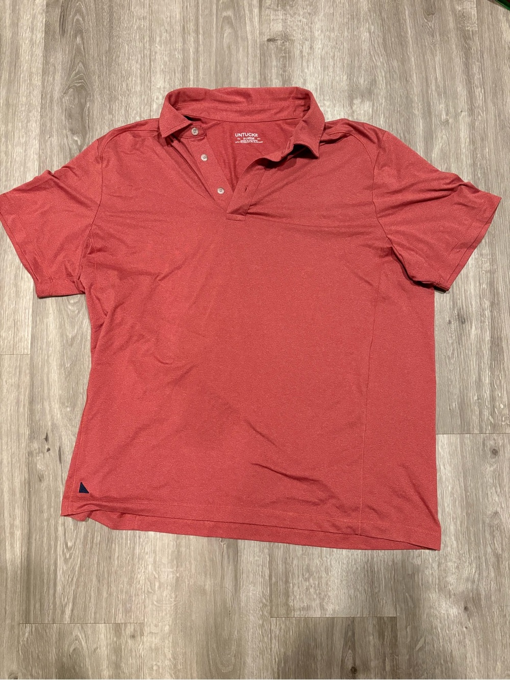 UNTUCKit Red Short Sleeve Polo Shirt